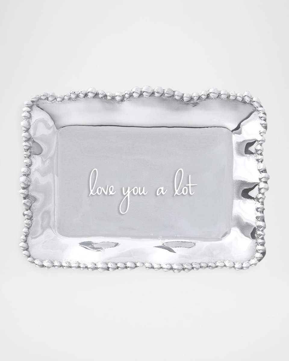 GIFTABLES Organic Pearl Rectangular Engraved Tray - love you a lot